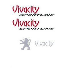 stickerset peugeot vivacity sportline zwart / rood