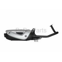 uitlaat compleet standaard model straight china scooter gy6 4-takt 12 inch zwart tecno