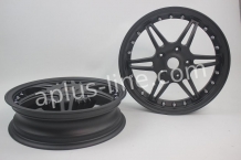 Velgen set aplus (voor + achter) passend op vespa primavera/sprint mat black edition - sport