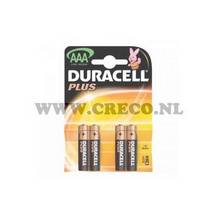 batterij 1.5 volt aaa duracell 4stk