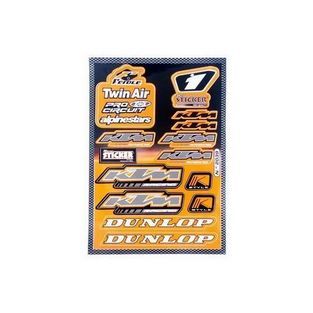 stickerset sponsor dunlop / ktm / twin air universeel oranje falko 982039 13-delig