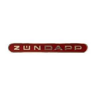 sticker zundapp woord [zundapp] langwerpig rood / goud