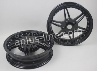 Velgen set aplus (voor + achter) passend op vespa primavera/sprint shiny black edition - sport