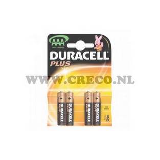 batterij 1.5 volt aaa duracell 4stk