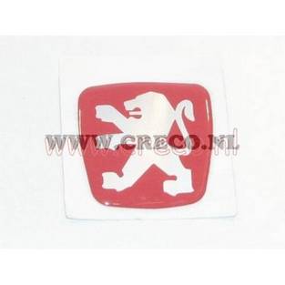 sticker peugeot logo leeuw dik rood