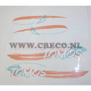 stickerset tomos standaard groen / oranje